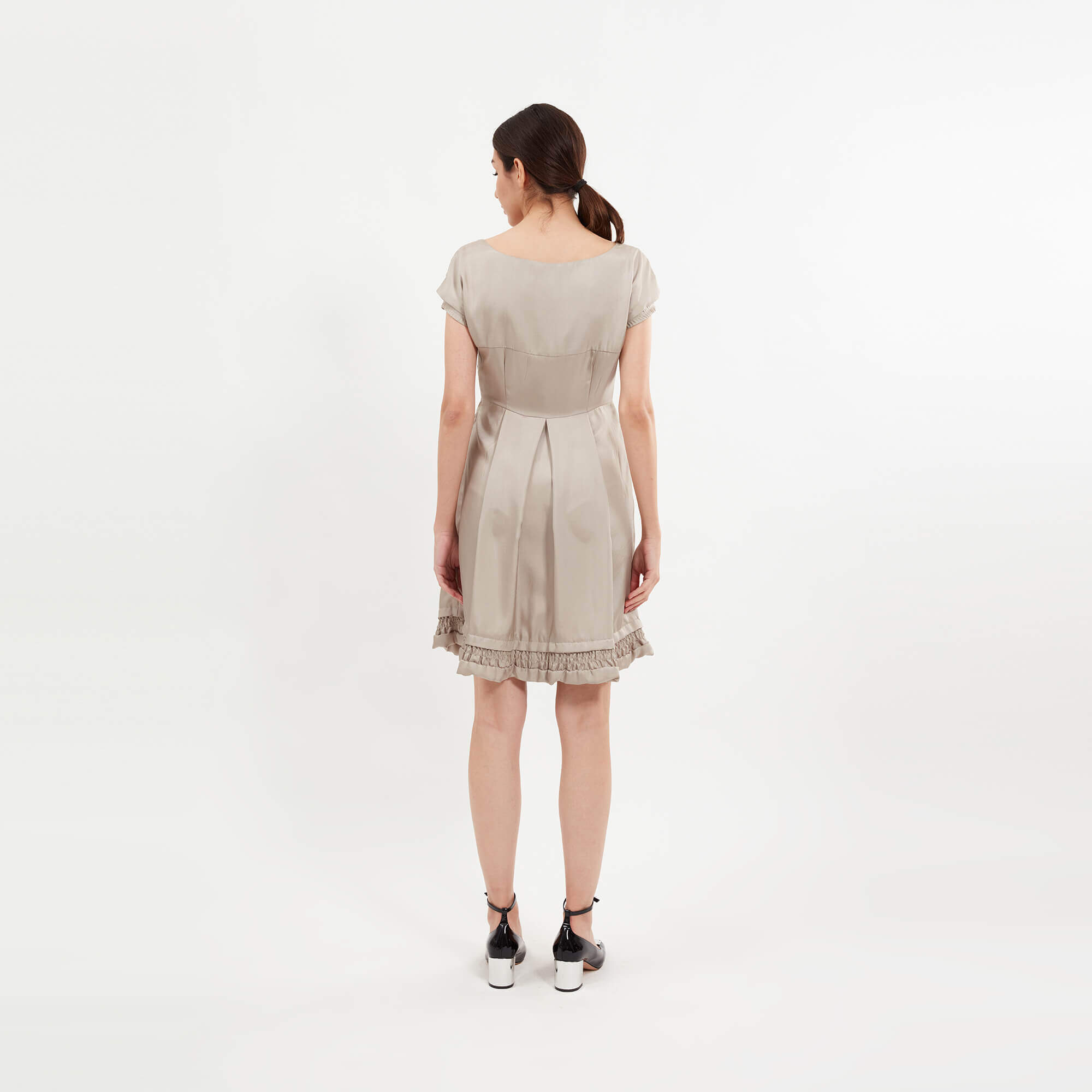 Miu Miu - Beige Polyester Pleated Dress